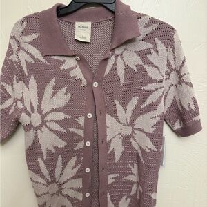 Men's Mauve Floral Button Down Shirt